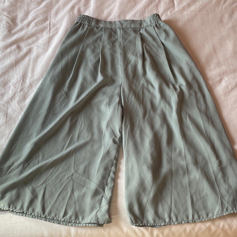 Wide Leg Palazzo Flowy Trousers Dress Pants Light Blue